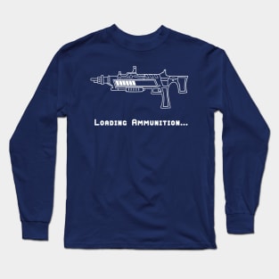 Loading Ammunition Futuristic Gun Video Game (Alternate White) Long Sleeve T-Shirt